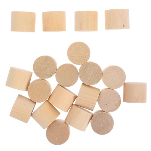 CLISPEED 20 Stück Teiliges Birkenholz Zylinderblöcke Kleine Runde Holzklötzchen zum Basteln DIY Handwerk Natürliche Unbehandelte Holzstücke für Kreative Projekte von CLISPEED