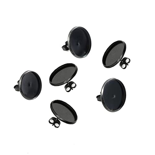CLISPEED 20 Stück Teiliges DIY Ohrstecker Schwarzem Runde Ohrstecker Basis mit Ohrstopper Schmuckzubehör für Ohrringherstellung bei Damen und Mädchen CLISPEED 20 Stück Teiliges DIY Ohrstecker Schwarzem Runde Ohrstecker Basis mit Ohrstopper Schmuckzubehör für Ohrringherstellung bei Damen und Mädchen von CLISPEED
