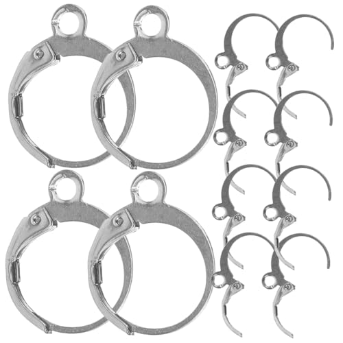 CLISPEED 20 Stück Teiliges Edelstahl Ohrhaken für DIY Ohrringe Silberfarbene Offene Beading Creolen Leichte Schmuckkomponenten für Damen und Mädchen Schmuckherstellung von CLISPEED