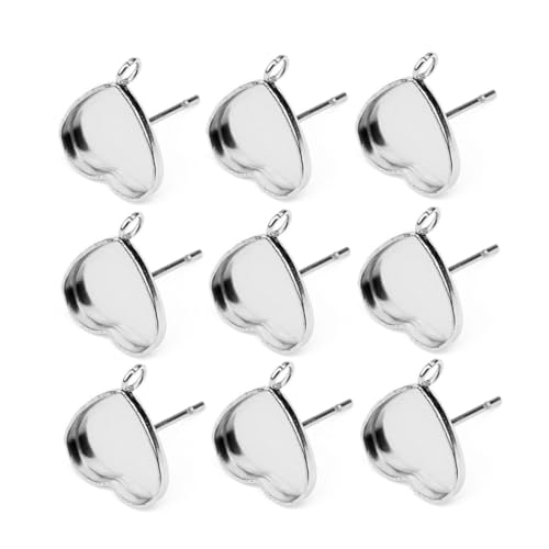 CLISPEED 20 Stück Teiliges Herz ohrstecker Rostfreiem Stahl DIY Schmuckzubehör für Damen Kreative Ohrstecker basis Langlebig und Sicher zum Selbermachen und Basteln von Ohrringen von CLISPEED