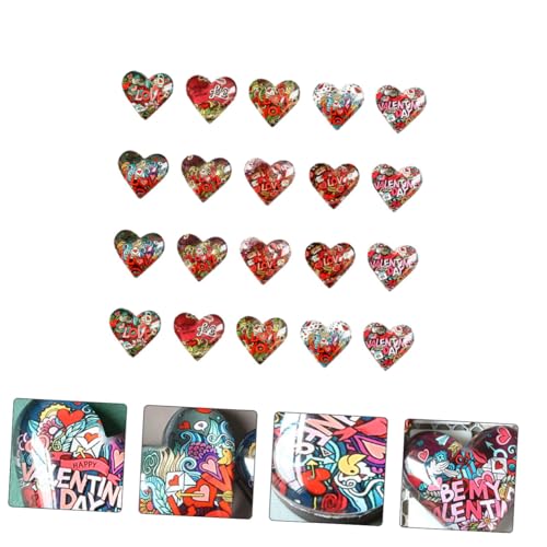 CLISPEED 20 Stück Teiliges Herzförmige Glas cabochons Transparent DIY Schmuckzubehör für Basteln und Dekoration von Kleidung Schuhen und Accessoires Gemischte Muster von CLISPEED
