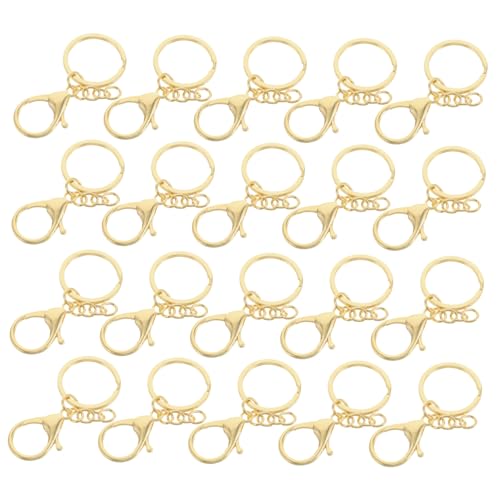 CLISPEED 20 Stück Teiliges Metall lobster karabinerhaken mit Kette Sichere Verschlussclips für Schlüsselanhänger Kleine Schlüsselringe Vielseitig für DIY Schmuck Taschen und Accessoires CLISPEED 20 Stück Teiliges Metall lobster karabinerhaken mit Kette Sichere Verschlussclips für Schlüsselanhänger Kleine Schlüsselringe Vielseitig für DIY Schmuck Taschen und Accessoires von CLISPEED
