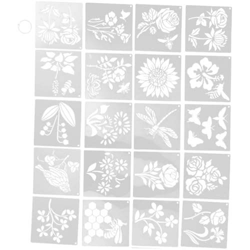 CLISPEED 20 Stück Teiliges Schablonen aus Robustem Pet Wiederverwendbare Malschablonen mit Blumen und Pflanzenmotiven Waschbar und Vielseitig für DIY Malerei Kinderzeichnungen und CLISPEED 20 Stück Teiliges Schablonen aus Robustem Pet Wiederverwendbare Malschablonen mit Blumen und Pflanzenmotiven Waschbar und Vielseitig für DIY Malerei Kinderzeichnungen und von CLISPEED