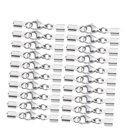 CLISPEED 20 Stück Teiliges Silberfarbene Karabinerverschlüsse aus für Schmuckherstellung Langlebige Lobster Clasp Verschlüsse für DIY Armband Halskette Anhänger Einfache Montage Vielseitig von CLISPEED