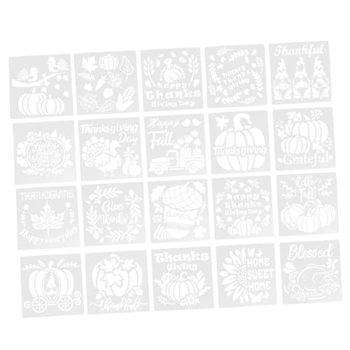 CLISPEED 20 Stück Teiliges Wiederverwendbarer Art Stencils für DIY Malvorlagen Thanksgiving Turkey Motive Langlebige Schablonen zum Sprühen und Malen Karten Stoffen Wänden CLISPEED 20 Stück Teiliges Wiederverwendbarer Art Stencils für DIY Malvorlagen Thanksgiving Turkey Motive Langlebige Schablonen zum Sprühen und Malen Karten Stoffen Wänden von CLISPEED