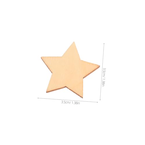 CLISPEED 200 Stück Holzsterne Mischung Naturbelassene Holzscheiben für DIY Bastelarbeiten Scrapbooking Hochzeit Dekoration Kleine Holzornamente zum Bemalen und Verzieren von CLISPEED