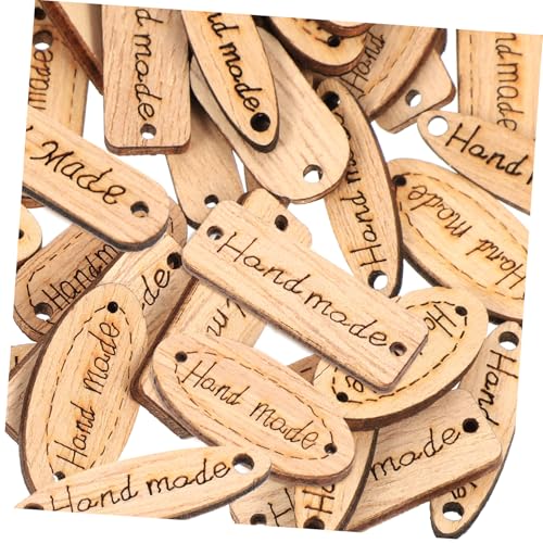CLISPEED 200 Stück Teiliges Holzknopf mit Löchern Handgefertigte Vintage Label für Nähen Basteln DIY Dekoration Bemalbar Vielseitig für Kleidung Scrapbook Geschenke Naturholz von CLISPEED