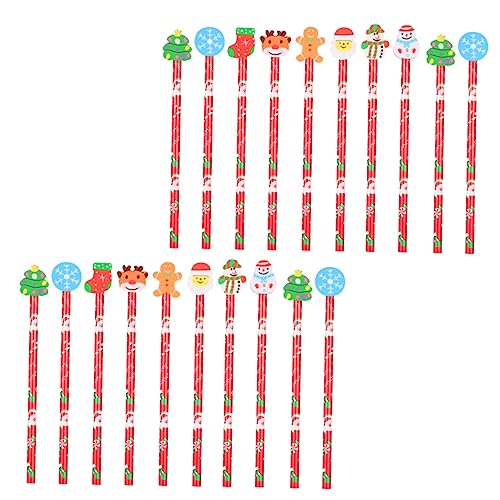 CLISPEED 20Stücke Weihnachtsstifte mit Radiergummi Kreative Holzbleistifte für Schulbedarf und Weihnachtsgeschenke Farbenfrohes Design mit Weihnachtselementen CLISPEED 20Stücke Weihnachtsstifte mit Radiergummi Kreative Holzbleistifte für Schulbedarf und Weihnachtsgeschenke Farbenfrohes Design mit Weihnachtselementen von CLISPEED