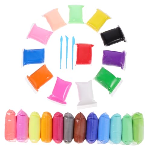 CLISPEED 24 Packungen Farben Selbsttrocknende Modelliermasse für Ultraleichte Knetmasse für DIY Basteln Ungiftig und Flexibel Kreatives Clay Kit für Jungen und Mädchen Bunte Knetmasse für von CLISPEED