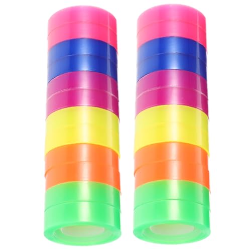 CLISPEED 24 Rollen Transparentes Klebeband Selbstklebend Klare Büro Klebefilm für Geschenkverpackung Dokumente Papier Vielseitig Einsetzbar Kompatibel mit Standardabroller von CLISPEED