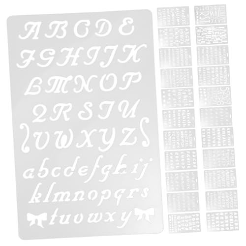 CLISPEED 24 Stück Teiliges Buchstaben und Zahlenschablonen Wiederverwendbare Malvorlagen aus Dünnem Geruchlosem Material für Holz Wände DIY Kunsthandwerk Scrapbooking Tagebuchgestaltung von CLISPEED
