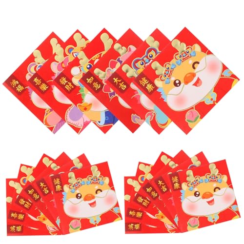 CLISPEED 24 Stück Teiliges Chinesische Rote Umschläge mit Drachenmuster Kreatives Design Leichte Papierqualität Festliche Glücksgeldtaschen für Frühlingsfest Hochzeit Geburtstag Bringt CLISPEED 24 Stück Teiliges Chinesische Rote Umschläge mit Drachenmuster Kreatives Design Leichte Papierqualität Festliche Glücksgeldtaschen für Frühlingsfest Hochzeit Geburtstag Bringt von CLISPEED
