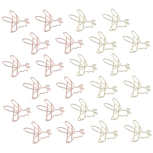 CLISPEED 24 Stück Teiliges Goldene Bienen Büroklammern Kreative Metall Clips Vielseitige Dokumentenhalter für Büro Schule Zuhause Stabile Aktenklammern für Fotos Notizen Memo Organizer von CLISPEED