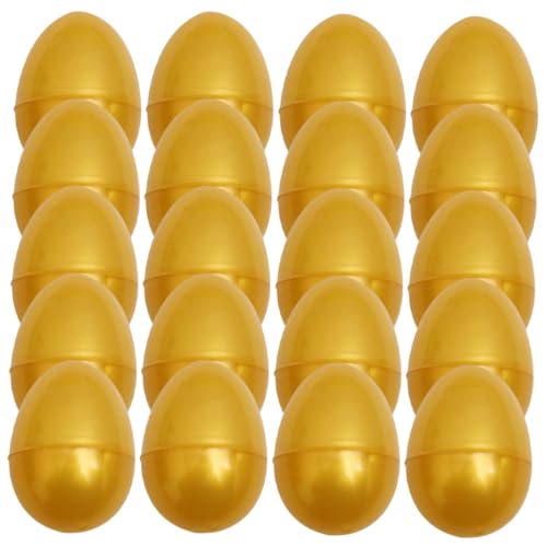 CLISPEED 24 Stück Teiliges Goldene Kunststoff eier zum Befüllen Wiederverwendbare Eierboxen für Ostereier deko Geschenkverpackung und Partydekoration von CLISPEED