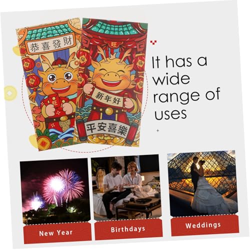 CLISPEED 24 Stück Teiliges Große Rote Briefumschläge Chinesischer Stil Papierumschläge mit Traditionellem Muster für Lunar Year Praktische Geldaufbewahrung Multifunktional für von CLISPEED