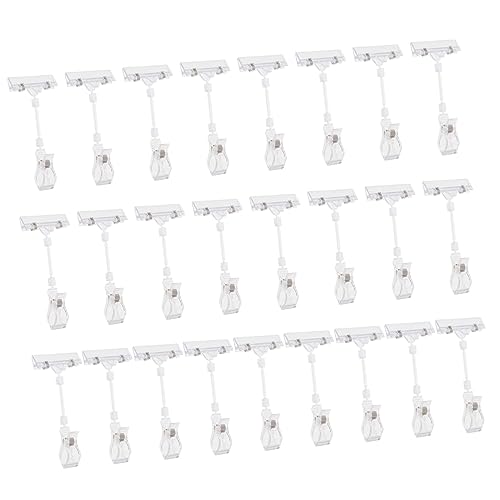 CLISPEED 25 Stück Rotierbare Preisschildhalter Clips Doppelte Etikettenhalter für Flexible Präsentation im Supermarkt und Einzelhandel Einfach zu Verwenden und Wiederverwendbar von CLISPEED