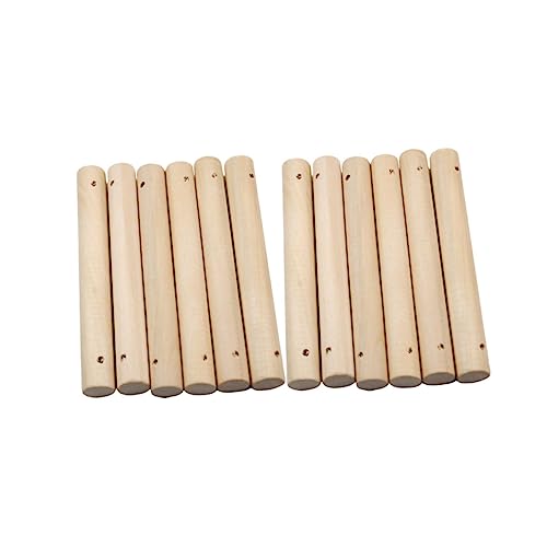 CLISPEED 25 Stück Runde Holzstäbe Loch Solide Holzstäbe für DIY Projekte Bastelmaterial für Modellbau Haustierleiter und Holzhandwerk CLISPEED 25 Stück Runde Holzstäbe Loch Solide Holzstäbe für DIY Projekte Bastelmaterial für Modellbau Haustierleiter und Holzhandwerk von CLISPEED