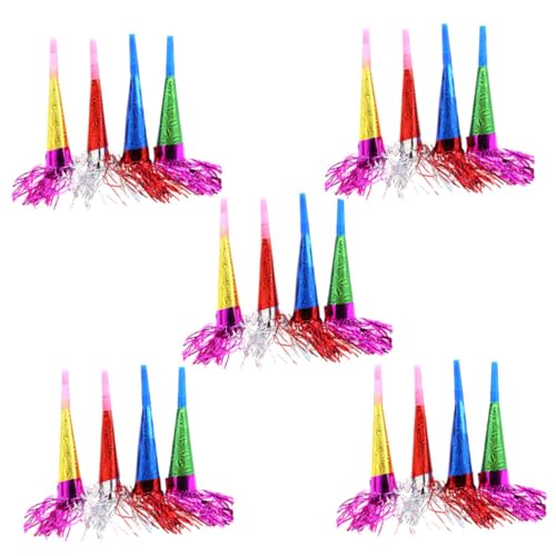 CLISPEED 25 Stück Teiliges Party Blowouts Bunte Geburtstagströten und Party Pfeifen Lustige Musikalische Noisemaker Papier als Partytröten für Erwachsene von CLISPEED