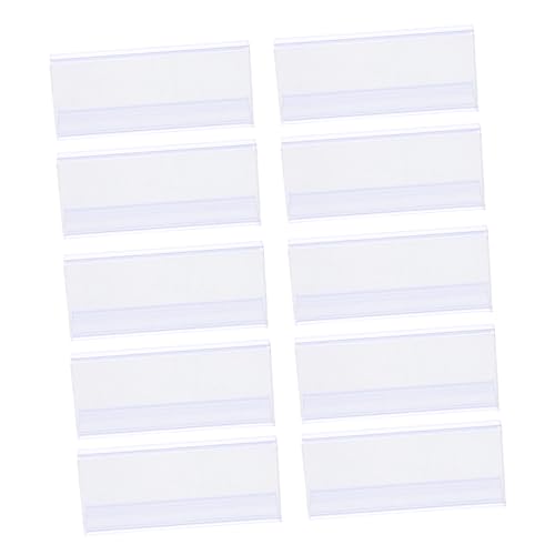CLISPEED 25 Stück Teiliges Transparentes Preisschildhalter Kunststoff Klarer Etikettenhalter für Regalbeschriftung Lang für Supermarkt und Laden zur Produktkennzeichnung von CLISPEED