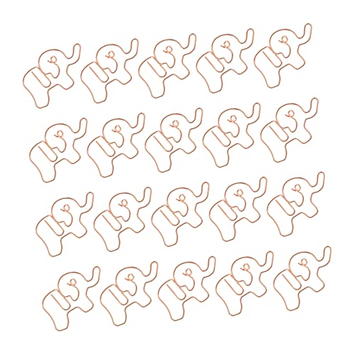 CLISPEED 25 Stück Tierförmige Büroklammern Elefant Design Metall Lesezeichen Clips für Schule und Büro Niedliche Schreibwaren zur Organisation und Dekoration von CLISPEED