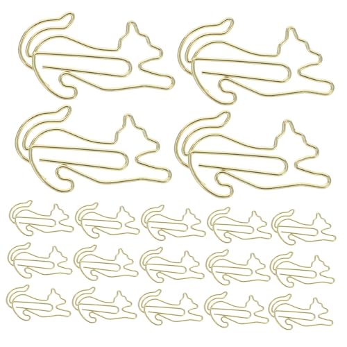 CLISPEED 25 Stück tierische Büroklammer büro accessoires bescherung weihnachten Praktische Lesezeichen Clips weihnsgeschenke Notizbuch Memo-Klemmen Fotoclips Metall Golden von CLISPEED