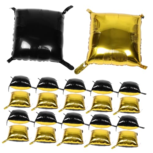 CLISPEED 25-teiliger Quadratischer Folienballon: Doppelseitiger Schwarz-goldener Wandballon-set-hintergrund Für Geburtstags-, Abschluss- Und Jubiläumsparty-hintergrunddekorationen von CLISPEED
