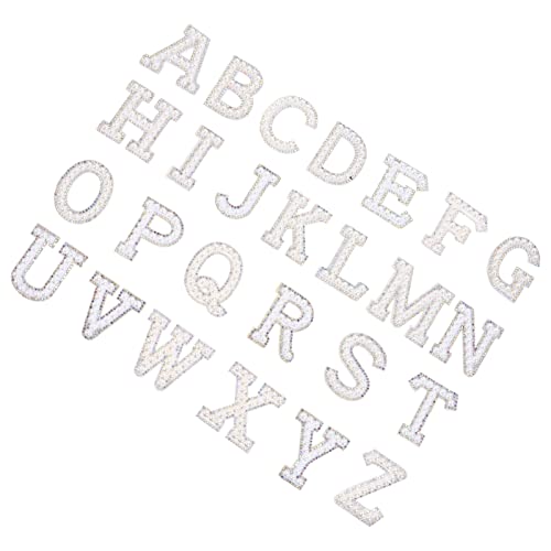 CLISPEED 26 Stück Teiliges Alphabet Patches Set Kreative Bügelapplikationen für Kleidung Taschen Hüte und DIY Projekte mit Perlenschmuck für Einzigartigen Stil von CLISPEED