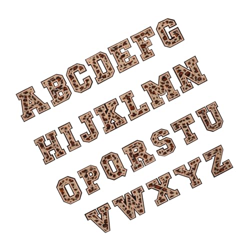 CLISPEED 26 Stück Teiliges Bügelbuchstaben mit Leopardenmuster Aufbügelbare Patches für Kleidung und Textilien Selbstklebende Applikationen für DIY Kleidung Geeignet für Jacken Hosen von CLISPEED