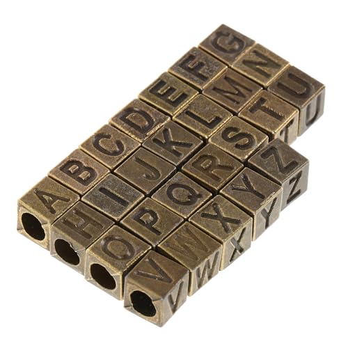 CLISPEED 26 Stück Teiliges Vintage Buchstabenperlen A Z Legierung Quadratische Alphabetwürfel mit Großem Loch für Armbänder und Diy Schmuckaccessoires CLISPEED 26 Stück Teiliges Vintage Buchstabenperlen A Z Legierung Quadratische Alphabetwürfel mit Großem Loch für Armbänder und Diy Schmuckaccessoires von CLISPEED