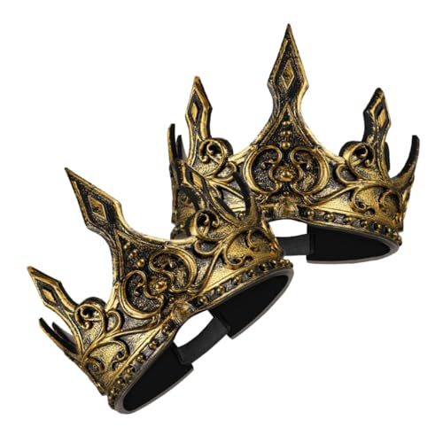 CLISPEED 2Pcs King's Crown Tiara goldene krone mittelalter krone mittelalterliche Krone für Männer Cosplay -Requisiten Krone Krone erwachsene Krone Junge Geburtstagskrone Kronmänner Pu CLISPEED 2Pcs King's Crown Tiara goldene krone mittelalter krone mittelalterliche Krone für Männer Cosplay -Requisiten Krone Krone erwachsene Krone Junge Geburtstagskrone Kronmänner Pu von CLISPEED