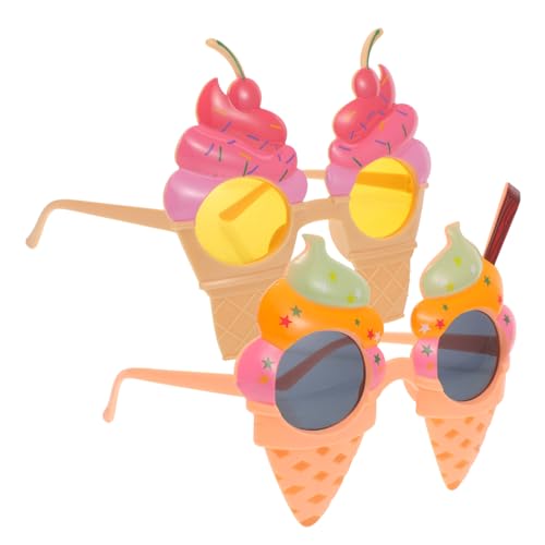 CLISPEED 2Stücke Hawaii Party Sonnenbrille mit Eiscreme Tragbar und Wiederverwendbar Foto Requisite für Sommer Events und Strandfeiern von CLISPEED