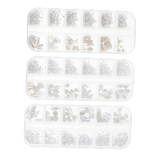 CLISPEED 3 Boxen Fächer Boxen mit Flatback Nail Crystal Strasssteinen und Nail Charms Teiliges mit Funkelnden Nagelsteinen für Individuelles Nageldesign und DIY Zubehör CLISPEED 3 Boxen Fächer Boxen mit Flatback Nail Crystal Strasssteinen und Nail Charms Teiliges mit Funkelnden Nagelsteinen für Individuelles Nageldesign und DIY Zubehör von CLISPEED
