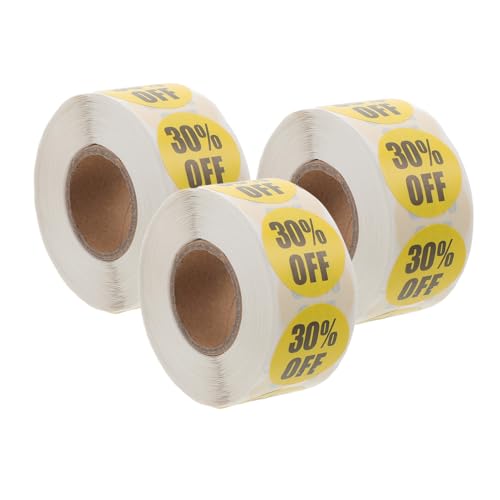 CLISPEED 3 Rollen Kleine Aufkleber mit Klebefläche Rabattetiketten für Einzelhandel Supermarkt Selbstklebende Leicht Haftende Label Stickers CLISPEED 3 Rollen Kleine Aufkleber mit Klebefläche Rabattetiketten für Einzelhandel Supermarkt Selbstklebende Leicht Haftende Label Stickers von CLISPEED