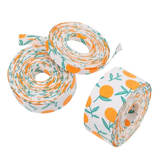 CLISPEED 3 Rollen Obstmuster Geschenkband pro DIY Schleifenband für Festliche Dekoration Haaraccessoires Handgemacht Wiederverwendbar von CLISPEED