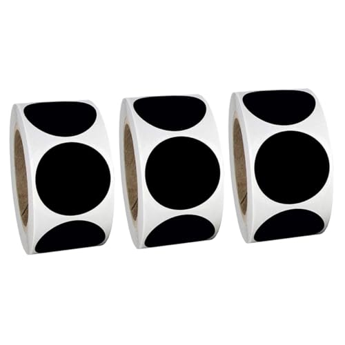 CLISPEED 3 Rollen Runde Schwarze PVC Kreidetafelfolie Aufkleber Selbstklebend Wiederablösbar Haushalt Verpackung Etiketten für Küche Flaschen Gläser Dekoratives Beschriften CLISPEED 3 Rollen Runde Schwarze PVC Kreidetafelfolie Aufkleber Selbstklebend Wiederablösbar Haushalt Verpackung Etiketten für Küche Flaschen Gläser Dekoratives Beschriften von CLISPEED