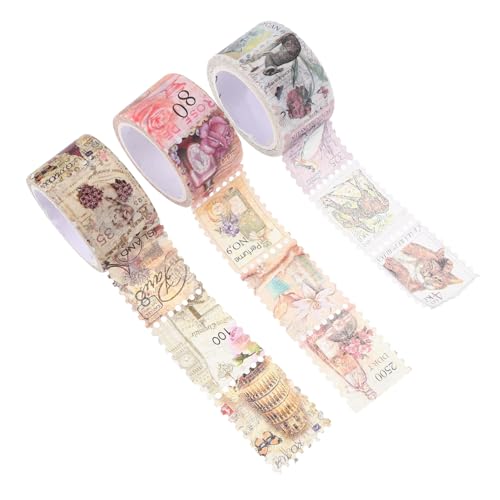 CLISPEED 3 Rollen Vintage Briefmarken Washi Tape Scrapbooking Sticker Dekoratives Klebeband für Notizbücher Planer Geschenkverpackung DIY Basteln Geschenkidee für Briefmarkenliebhaber CLISPEED 3 Rollen Vintage Briefmarken Washi Tape Scrapbooking Sticker Dekoratives Klebeband für Notizbücher Planer Geschenkverpackung DIY Basteln Geschenkidee für Briefmarkenliebhaber von CLISPEED
