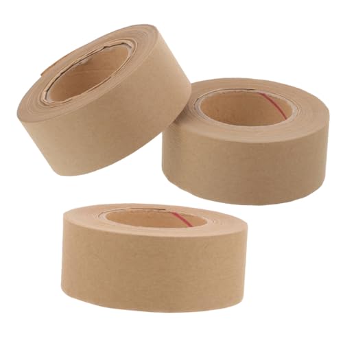 CLISPEED 3 Rollen Wasseraktiviertes Klebeband für Bilderrahmen Reißfestes Packband aus Wasserlöslichem Kraftpapier für Aquarellmalerei Kunstbefestigung und Rahmenmontage Zuverlässiger von CLISPEED