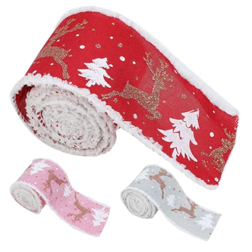 CLISPEED 3 Rollen Weihnachtliches Geschenkband Farbenfrohes Glattes Dekorationsband mit Rentier Design Vielseitig für Geschenkverpackung und DIY Bastelarbeiten Festlich für Weihnachtsdeko CLISPEED 3 Rollen Weihnachtliches Geschenkband Farbenfrohes Glattes Dekorationsband mit Rentier Design Vielseitig für Geschenkverpackung und DIY Bastelarbeiten Festlich für Weihnachtsdeko von CLISPEED