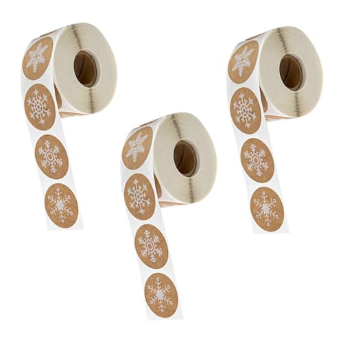CLISPEED 3 Rollen Weihnachtsaufkleber Schneeflocken Dekorative Selbstklebende Etiketten pro für Party Deko Geschenkverpackung Wohnzimmer Schlafzimmer Küche Badezimmer CLISPEED 3 Rollen Weihnachtsaufkleber Schneeflocken Dekorative Selbstklebende Etiketten pro für Party Deko Geschenkverpackung Wohnzimmer Schlafzimmer Küche Badezimmer von CLISPEED