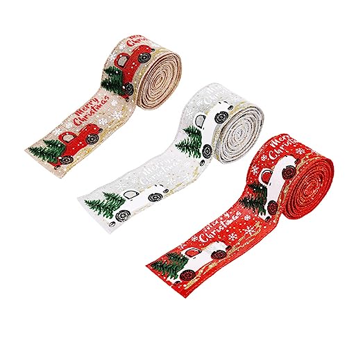 CLISPEED 3 Rollen Weihnachtsband mit Kreativen Designs Lange Bänder Rot Hellbraun und Silber für DIY Dekorationen und Festliche Anlässe CLISPEED 3 Rollen Weihnachtsband mit Kreativen Designs Lange Bänder Rot Hellbraun und Silber für DIY Dekorationen und Festliche Anlässe von CLISPEED
