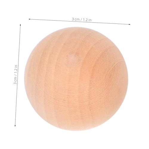 CLISPEED 3 STÜCKE Natürliche Unbearbeitete Holzkugeln Ø Massiv Glatt Geschliffen Vielseitig für DIY bastelprojekte Dekoration Stopper oder Geschenk Unbehandelte Holz ballrohlinge von CLISPEED