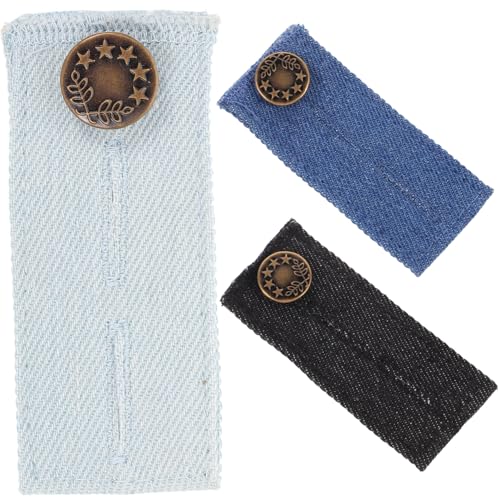 CLISPEED 3 STÜCKE Teiliges Taillenverlängerer Jeans Bunddehner mit Knopf Verstellbarer Hosenbund Erweiterung für Damen und Herren Geeignet für Schwangerschaft und Gewichtszunahme Schwarz CLISPEED 3 STÜCKE Teiliges Taillenverlängerer Jeans Bunddehner mit Knopf Verstellbarer Hosenbund Erweiterung für Damen und Herren Geeignet für Schwangerschaft und Gewichtszunahme Schwarz von CLISPEED