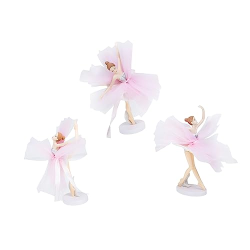 CLISPEED 3 Sätze Ballerina Kuchen Dekoration Teiliges Weiß und Rosa Tanzende Mädchen Tortendeko Party Deko für Geburtstag Cupcake Topper Backzubehör von CLISPEED