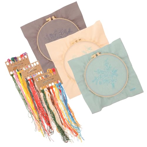 CLISPEED 3 Sätze Teiliges Kreuzstich Stickset für Anfänger DIY Handstickerei Kit mit Blumenmotiven Tragbares Stickmaterial für Kreative Projekte Komplett mit Stickrahmen für Entspannende CLISPEED 3 Sätze Teiliges Kreuzstich Stickset für Anfänger DIY Handstickerei Kit mit Blumenmotiven Tragbares Stickmaterial für Kreative Projekte Komplett mit Stickrahmen für Entspannende von CLISPEED