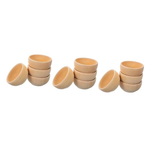 CLISPEED 3 Sätze Teiliges Set Unvollendeten Holzschalen Für Diy Holzspielzeug Zur Dekoration Und Malen Fördert Die Fantasie Und Kreativität Hochwertigem Holz Gefertigt 4 Stück * 3 von CLISPEED