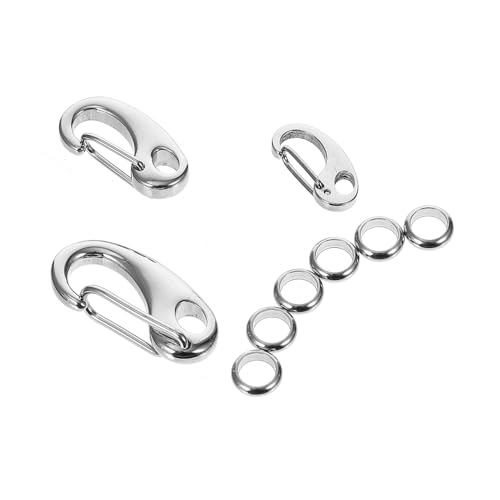 CLISPEED 3 Stück Edelstahl Haustiermarken Clip mit Schnellverschluss und Ringen Robuster Karabinerhaken für Katzen und Hundehalsband Leichtes Langlebiges Zubehör zur Sicheren Befestigung CLISPEED 3 Stück Edelstahl Haustiermarken Clip mit Schnellverschluss und Ringen Robuster Karabinerhaken für Katzen und Hundehalsband Leichtes Langlebiges Zubehör zur Sicheren Befestigung von CLISPEED