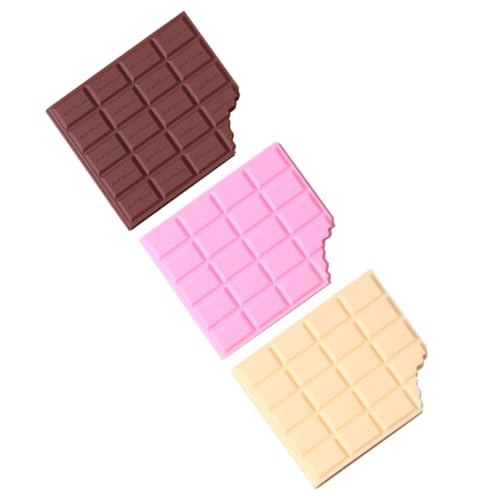 CLISPEED 3 Stück Mini Notizblock Schokoladen Design Lustiger Notizblock mit Glattem Papier Tragbares Kreatives Memo Pad für Schule Büro Zuhause Kompakter Schokoladenfarbener Schreibblock von CLISPEED