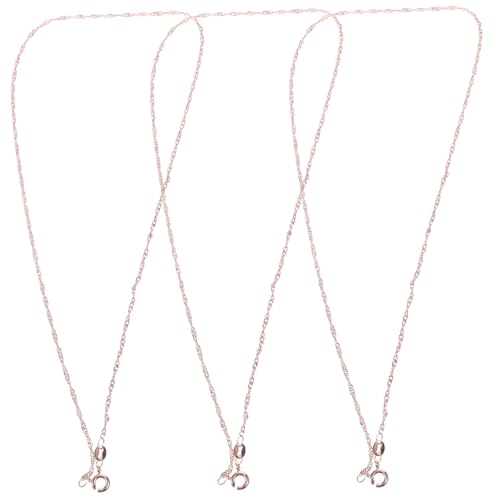CLISPEED 3 Stück Roségold Beschichtete Kupfer Schmuckketten DIY Halsketten Zubehör Glatte Oberflächen Vielseitig Kombinierbar für Damen Choker und Anhänger von CLISPEED