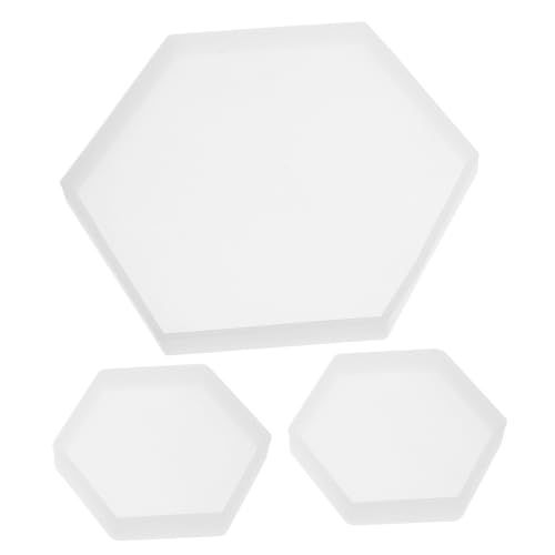 CLISPEED 3 Stück Sechseckiger Tischform groß Sechseck-Tablettform Handwerk sechseckige Form Handformen epoxidharz Harzsexagon Formen Hexagon -Epoxidformen Epoxid-Anhänger Harzform von CLISPEED
