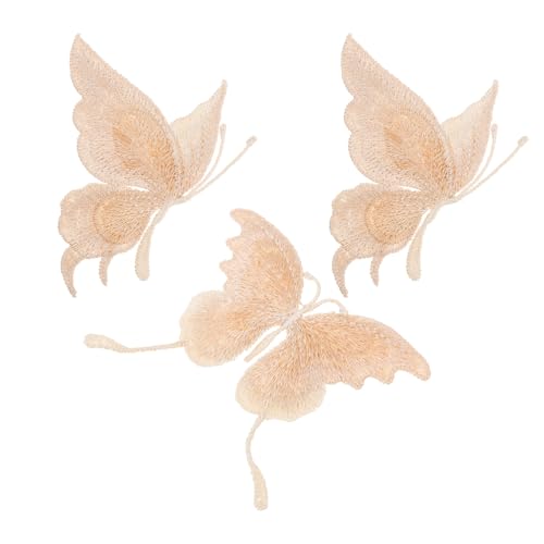 CLISPEED 3 Stück Teiliges Bestickte Schmetterling Patches zum Aufnähen und Dekorieren von Kleidung DIY Applikationen für Taschen Hüte Schuhe und Textilien ohne Kleber in Khaki CLISPEED 3 Stück Teiliges Bestickte Schmetterling Patches zum Aufnähen und Dekorieren von Kleidung DIY Applikationen für Taschen Hüte Schuhe und Textilien ohne Kleber in Khaki von CLISPEED